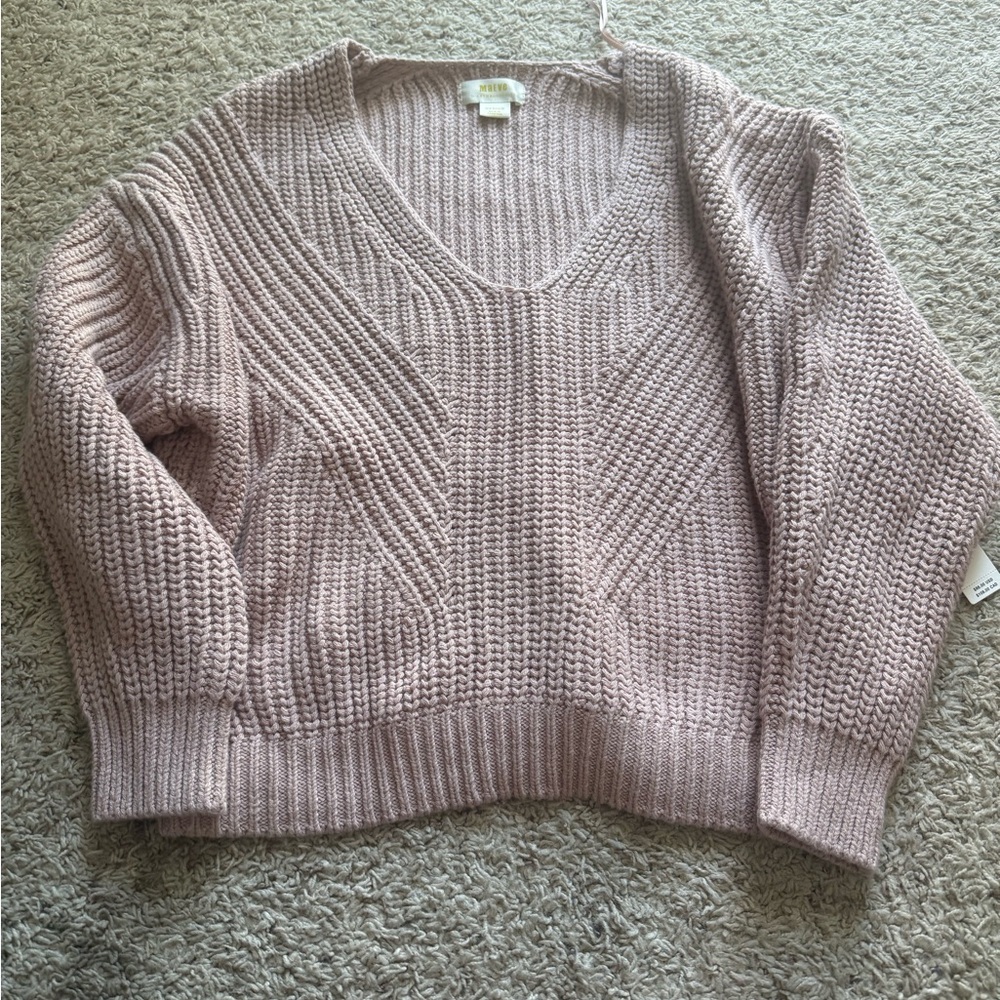 Maeve V-Neck Sweater in Soft Mauve